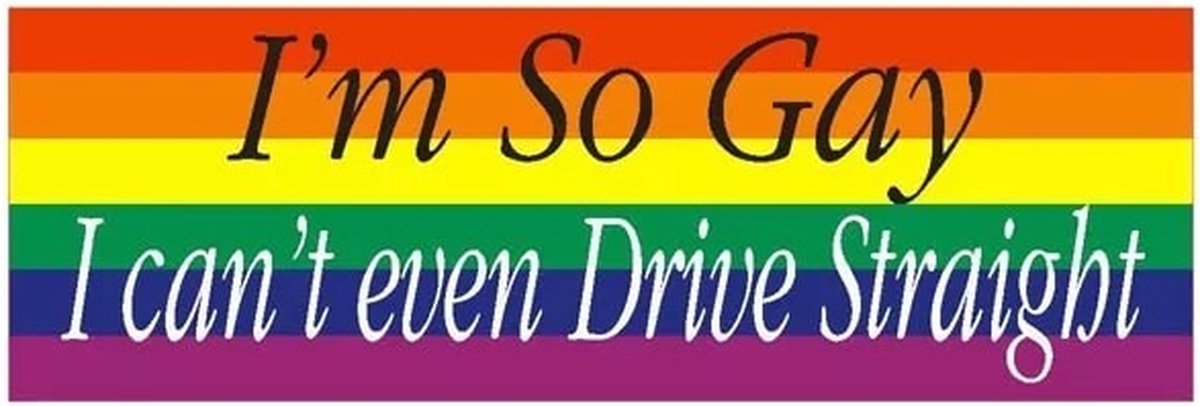 GoedeDoelen.Shop | Auto Sticker Im So Gay | Autosticker | LGBTQ Sticker | Gay | Scootersticker | Fietssticker | Weerbestendig | Afmeting ca: 14 x 4,5 CM | LGBTQ Humor | Pride | Rainbow | Regenboog